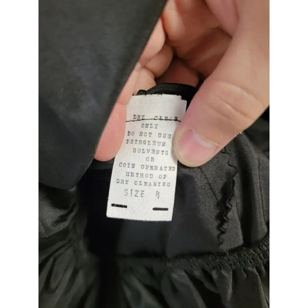 Clair De Lune vintage black long-sleeved dress, size 4 - Picture 7 of 7